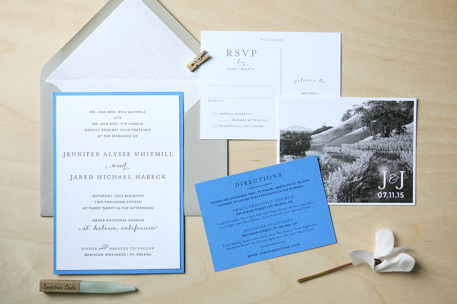 Modern Letterpress Wedding Invitations