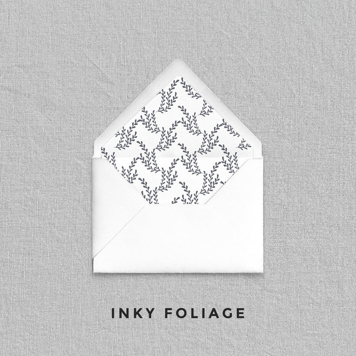 Inky Foliage Envelope Liners