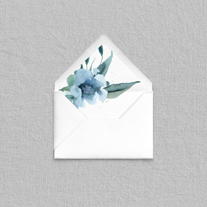 Blue Posy Envelope Liners