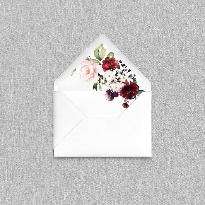 Merlot Roses Envelope Liners