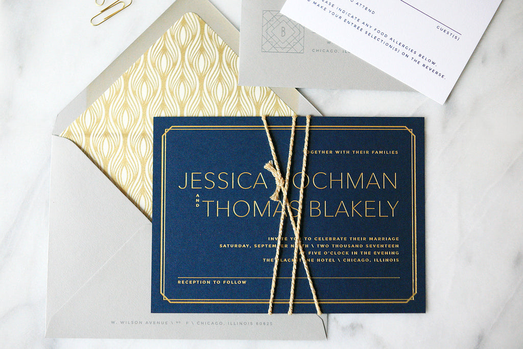 Modern Gold Wedding Invitations