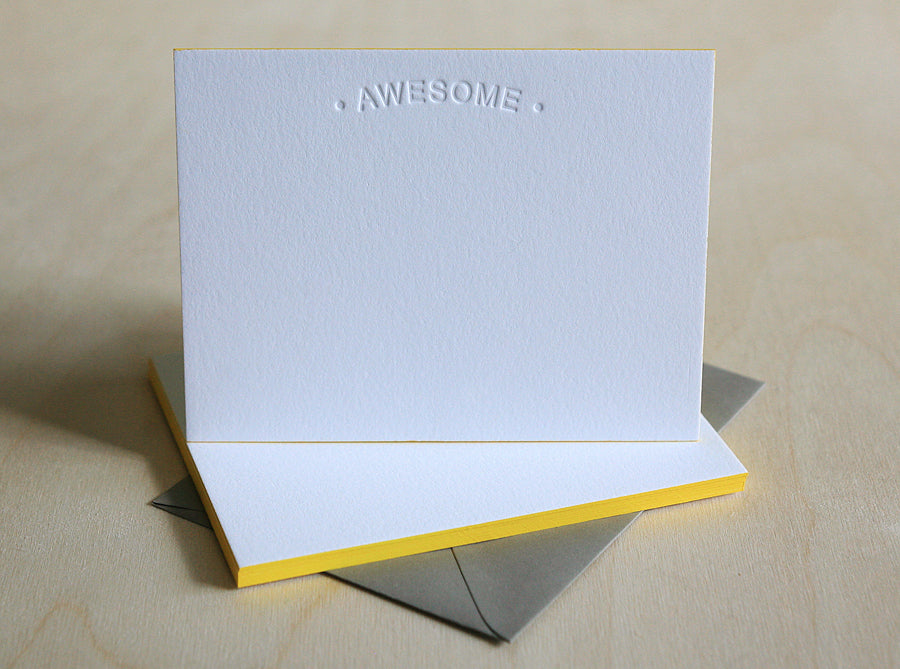 Awesome Letterpress Edge Painted Notes