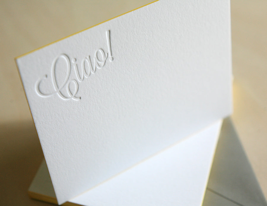 Ciao Letterpress Edge Painted Notes