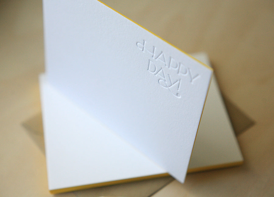 Happy Day Letterpress Edge Painted Notes