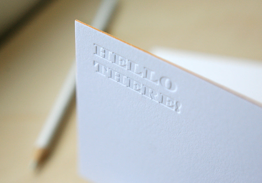 Hello There Letterpress Edge Painted Notes
