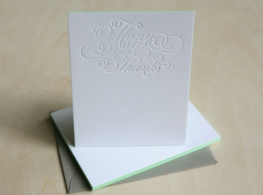Many Thanks Letterpress Edge Painted Notes