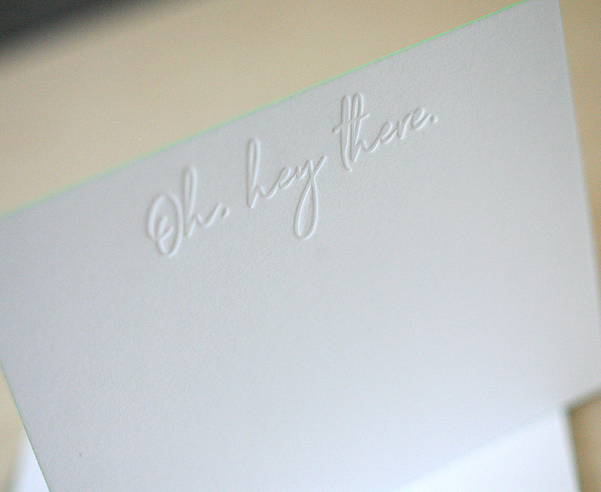 Oh Hey There Letterpress Edge Painted Notes