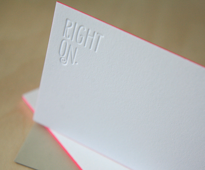 Right On Letterpress Edge Painted Notes