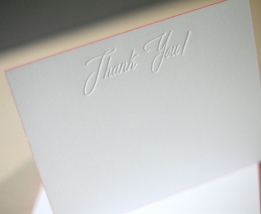 Thank You! Letterpress Edge Painted Notes